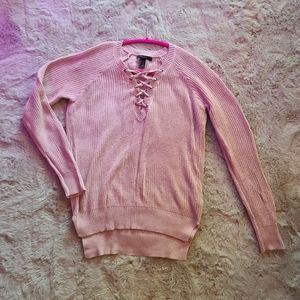Forever21 lace up sweater